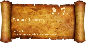 Maros Tiborc névjegykártya